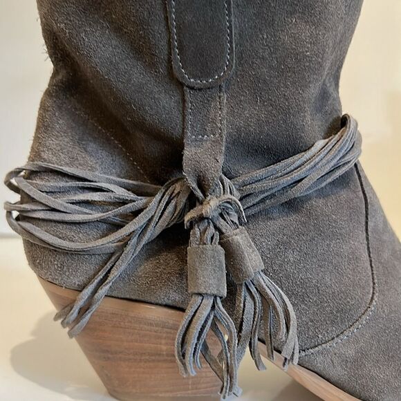 Ron‎ White “Braillee” Grey Suede Pointed Toe Booties Size 40 - Picture 10 of 15